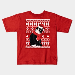 Meowy Xmas- Cat Ugly Christmas Kids T-Shirt